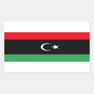 Frige Libyen-Flagga Rektangulärt Klistermärke