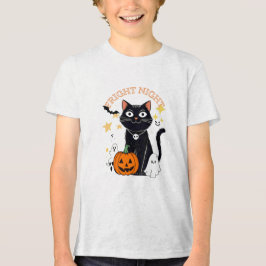 Fright Night Halloween Cat T Shirt