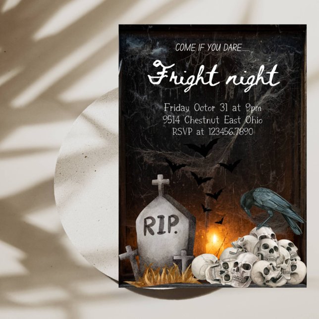 Fright Night Halloweenfest - Spöklik Häxhus Inbjudningar (Skapare uppladdad)