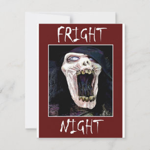 Fright Night Skelton Skulll Halloween fest Inbjudningar