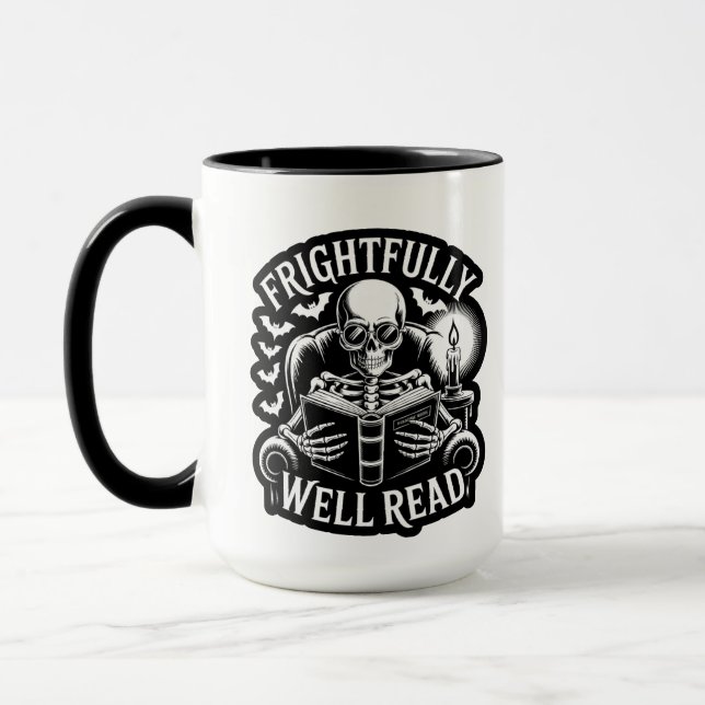 Frightfully Well Read Candlelight Skeleton Mugg (Vänster)