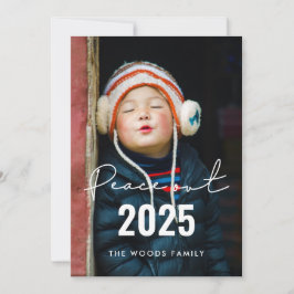 Frigör 2025 års moderna, minimalistiska nyårsfoto julkort