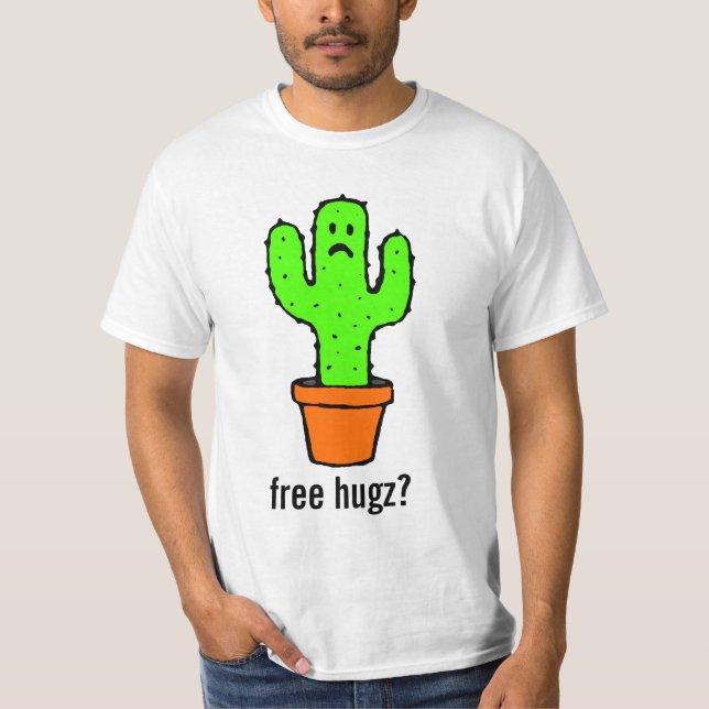 Frigör den roliga kaktusskjortan för kramar tee shirt (Framsida)