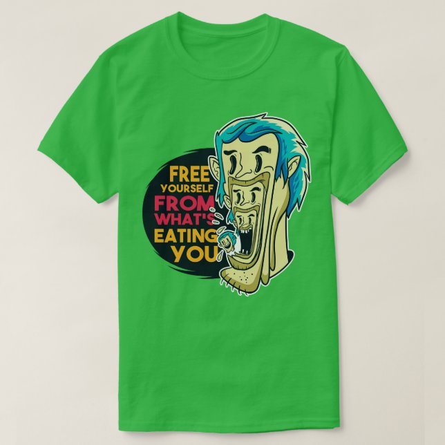Frigör dig från vad du äter t shirt (Design framsida)