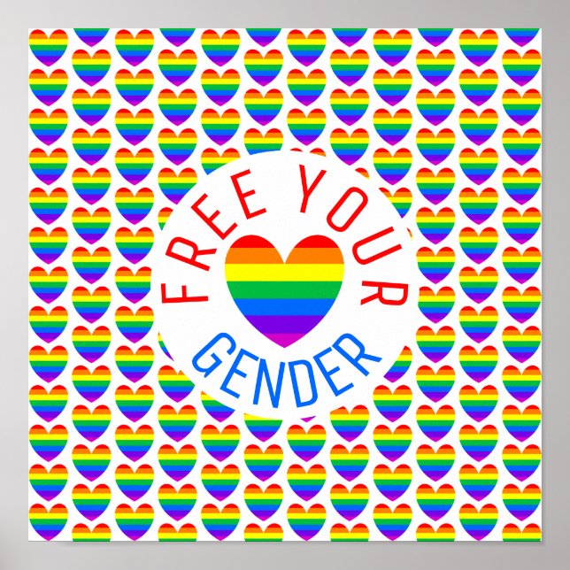 Frigör din Gender, Rainbow Heart Poster (Framsidan)
