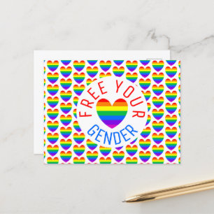 Frigör din Gender, Rainbow Heart Vykort