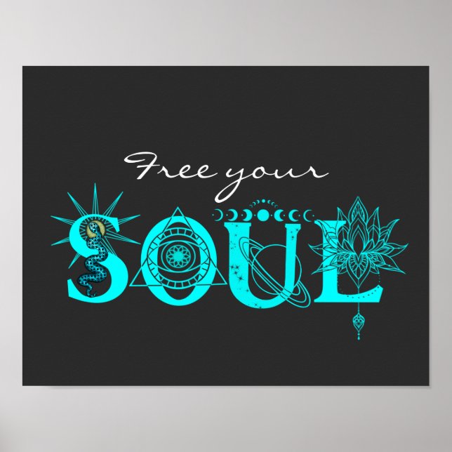 Frigör din sjörinspirerande konstnär Stars Lotus Poster (Framsidan)