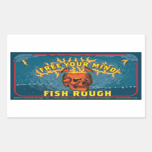 Frigör ditt sinne! Fiske Rough! (lakan om 4 kliste Rektangulärt Klistermärke