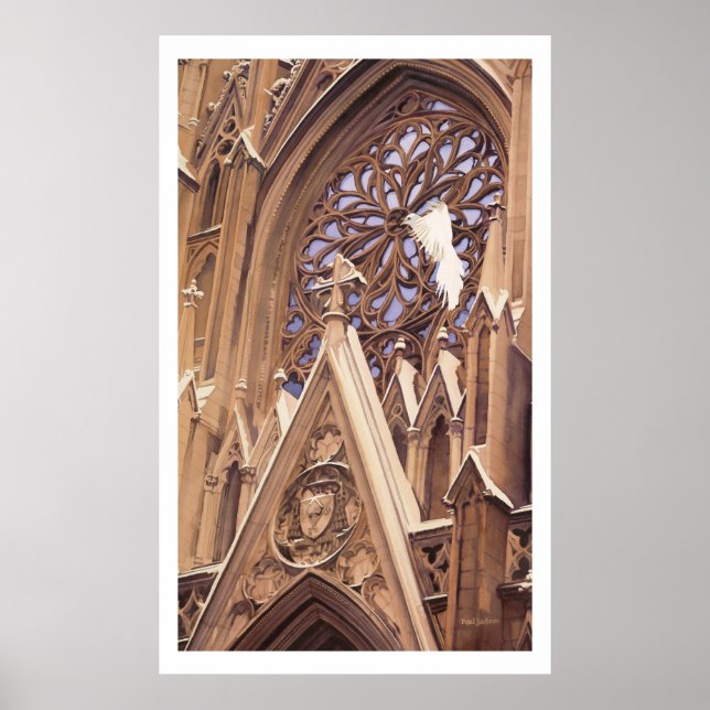 "Frigör" Dove vid kyrkkonst Poster (Framsidan)