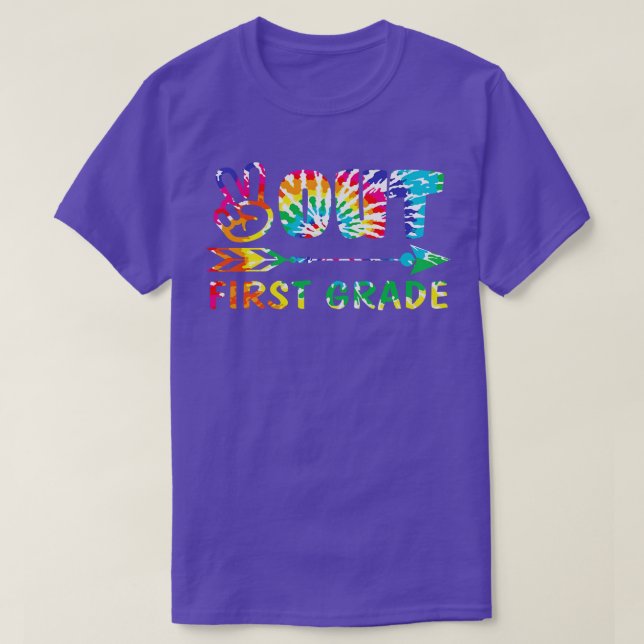 Frigör första Klass-tie Dye Design Matching Gift T Shirt (Design framsida)