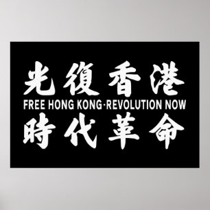 Frigör Hongkongs Revolution nu! Poster Flagga