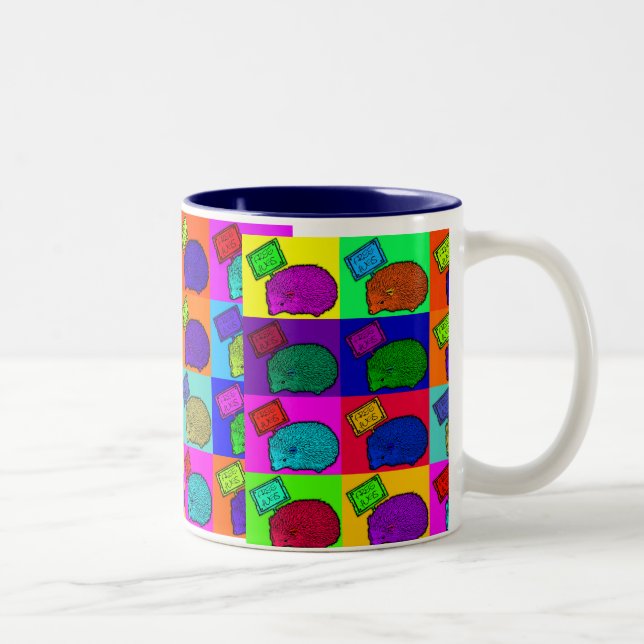 Frigör konst Popart för popet för kramigelkotten Två-Tonad Mugg (Höger)