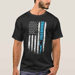 Frigör oss flagga motif freediver vatten dyve t shirt