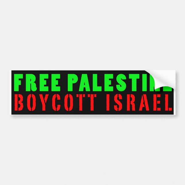 FRIGÖR PALESTINA BOJKOTTA ISRAEL - Bildtext för bi Bildekal (Framsidan)