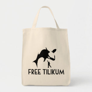 Frigör Tilikum-Spara vid Orca Killer Whale Tygkasse
