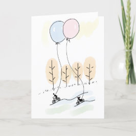 Frigörande par på en cykeläventyr tillsammans helgkort