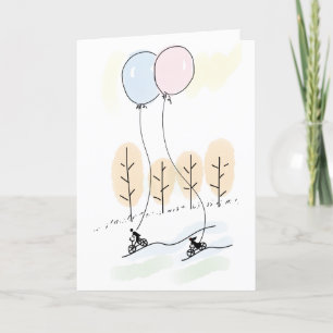 Frigörande par på en cykeläventyr tillsammans helgkort