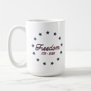 Frihet 1776–2026 Amerika 250 Patriotisk Design Kaffemugg