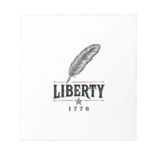 Frihet 1776 Patriotisk Fjäder Vektor Design_1 Anteckningsblock