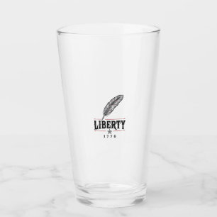 Frihet 1776 Patriotisk Fjäder Vektor Design_1 Glaskopp