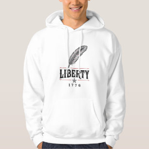 Frihet 1776 Patriotisk Fjäder Vektor Design_1 Hoodie