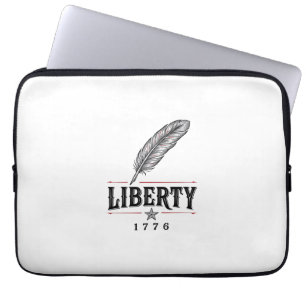 Frihet 1776 Patriotisk Fjäder Vektor Design_1 Laptop Fodral