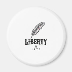 Frihet 1776 Patriotisk Fjäder Vektor Design_1 Magnet