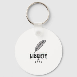 Frihet 1776 Patriotisk Fjäder Vektor Design_1 Nyckelring