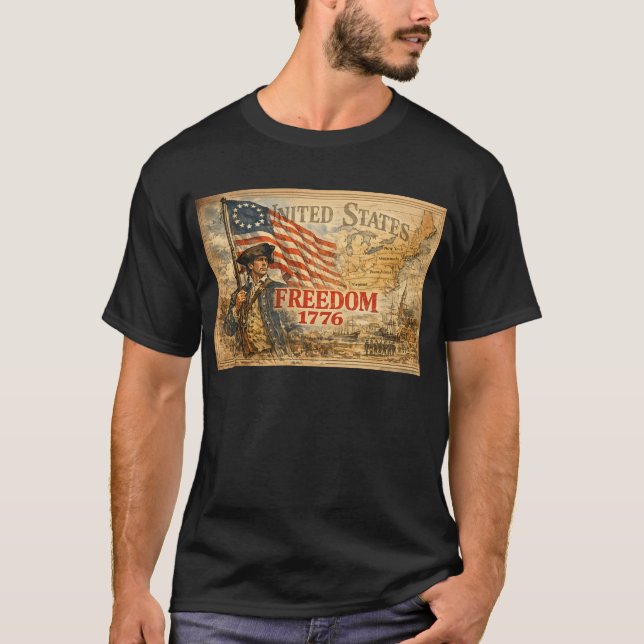 frihet 1776 t shirt (Framsida)