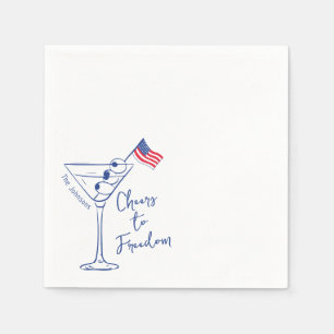 Frihet 4:e juli Martini Glass Pappersservett