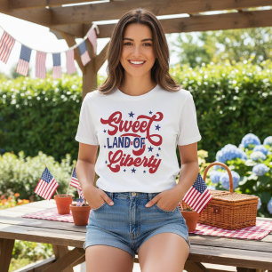 Frihet 4 juli Patriotic Land T Shirt