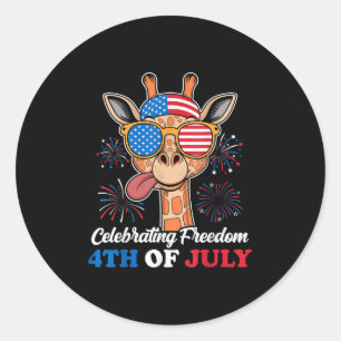 Frihet 4 juli USA flagga patriotisk Runt Klistermärke