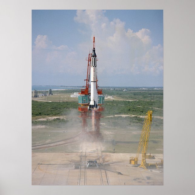 Frihet 7 (Kvicksilver - Redstone 3) - lansering Poster (Framsidan)