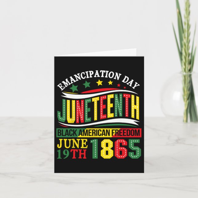 Frihet A, 1865, frigörelse Dagen den 18 juni Kort (Framsida)