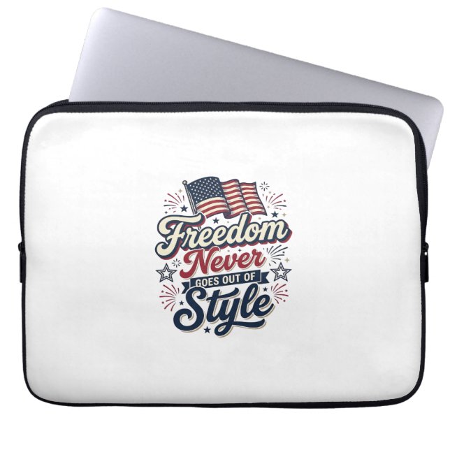 Frihet Aldrig Går Ur Stil Patriotisk Tröja De Laptop Fodral (Framsidan)