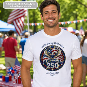 Frihet Amerikas 250-årsjubileum Patriotisk T Shirt