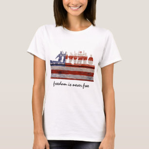 Frihet är aldrig fri; stötta våra soldater t-shirt
