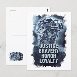 Frihet är aldrig fritt militärt och soldat citat vykort