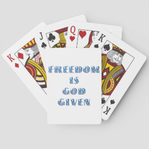 Frihet är Gud given, blå Casinokort