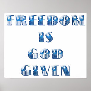 Frihet är Gud given, blå Poster