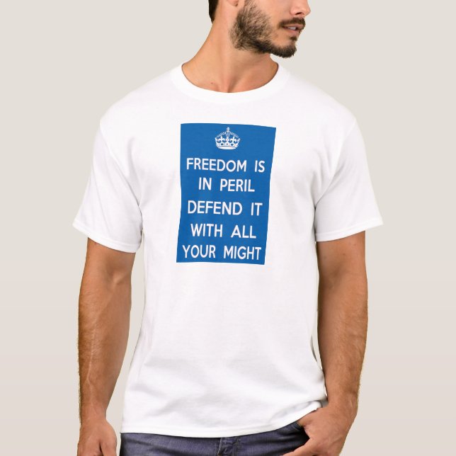 Frihet är i risk tee shirt (Framsida)