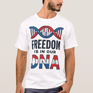 Frihet Är I Vår DNA Patriotisk Vector T-Shirt Desi