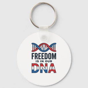 Frihet Är I Vår DNA Patriotisk Vector T-Shirt Desi Nyckelring