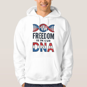 Frihet Är I Vår DNA Patriotisk Vektor T-Shirt Desi Hoodie