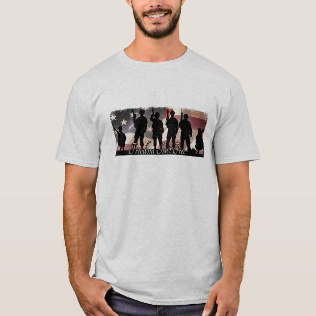 Frihet är inte fria patriotiska militära soldater tee (Framsida)