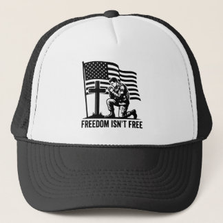 Frihet är inte gratis knäböjande soldat patriotisk keps