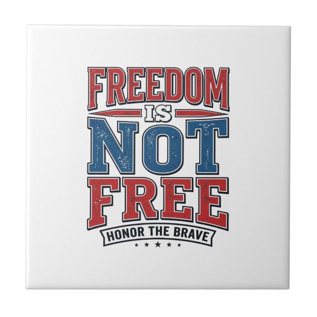 Frihet är inte gratis patriotisk veteran t-shirt d kakelplatta (Framsidan)