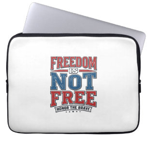 Frihet är inte gratis patriotisk veteran t-shirt d laptop fodral