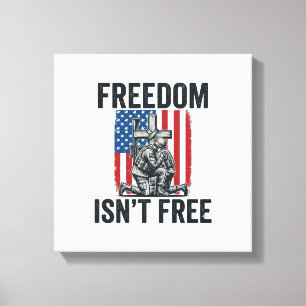 Frihet är inte gratis Patriotiskt soldatminnesmärk Canvastryck