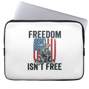 Frihet är inte gratis Patriotiskt soldatminnesmärk Laptop Fodral
